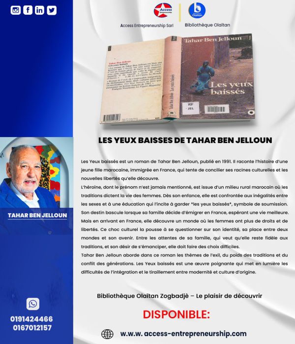 Les yeux baissés.